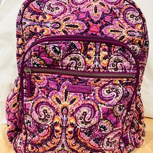 Vera Bradley Purple and Orange Quilted Backpack
